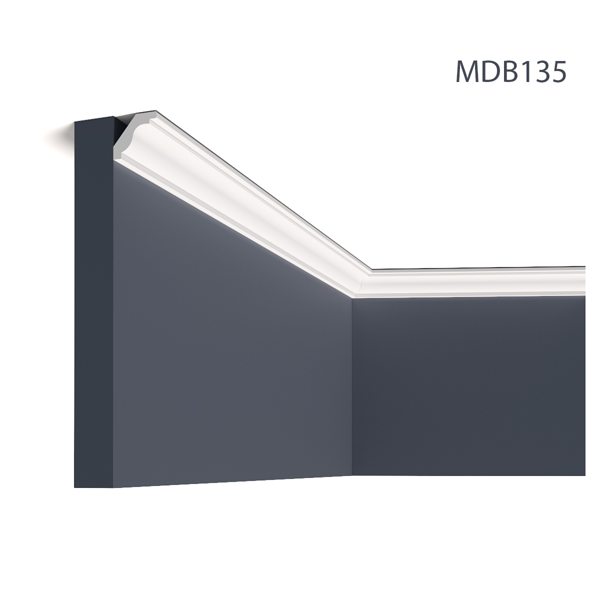 Cornisa decorativa flexibila MDB135F, 235 X 2.8 X 3.5 cm, Mardom Decor, Cornișe tavan 