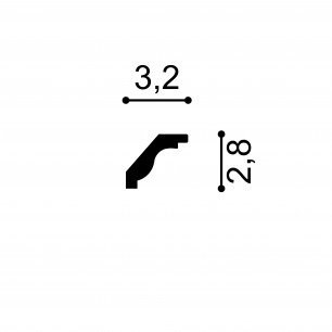 Cornisa decorativa flexibila MDB135F, 200 X 2.8 X 3.5 cm, Mardom Decor