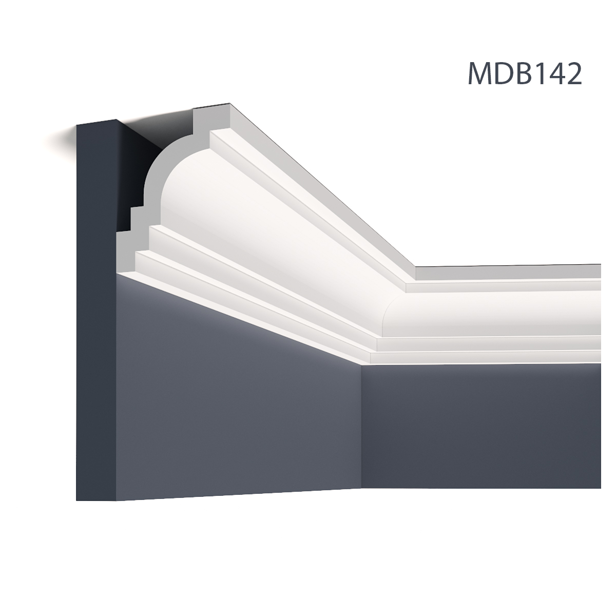 Cornisa decorativa MDB142, 240 X 9.8 X 8 cm, Mardom Decor, Cornișe tavan 
