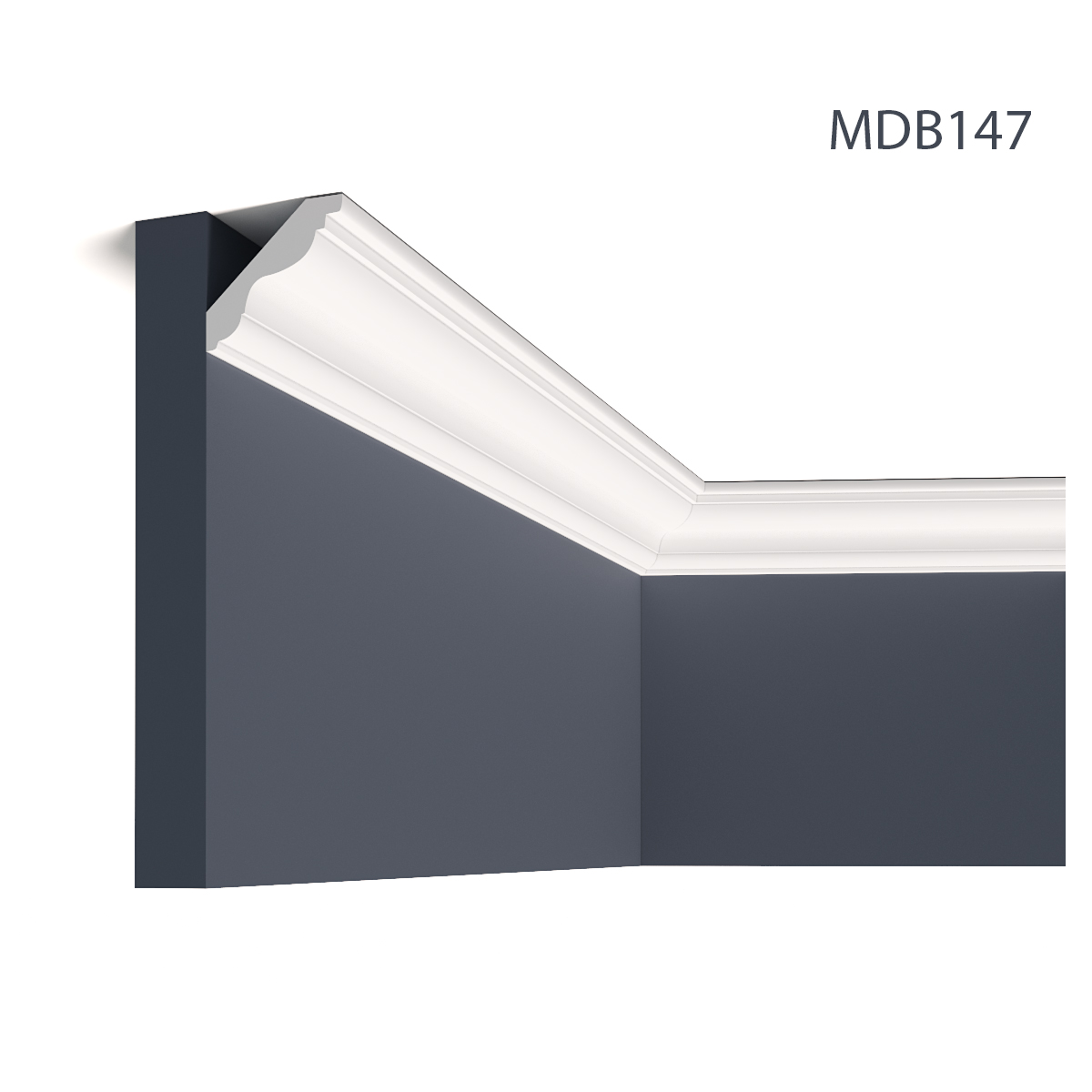 Cornisa decorativa MDB147, 240 X 5 X 5.5 cm, Mardom Decor, Cornișe tavan 
