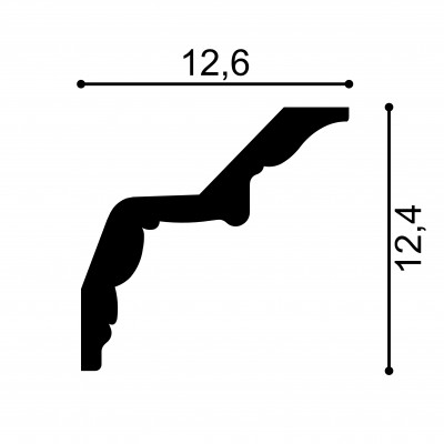 Cornisa decorativa flexibila MDB169F, 240 X 12.4 X 12.6 cm, Mardom Decor, Cornișe tavan 