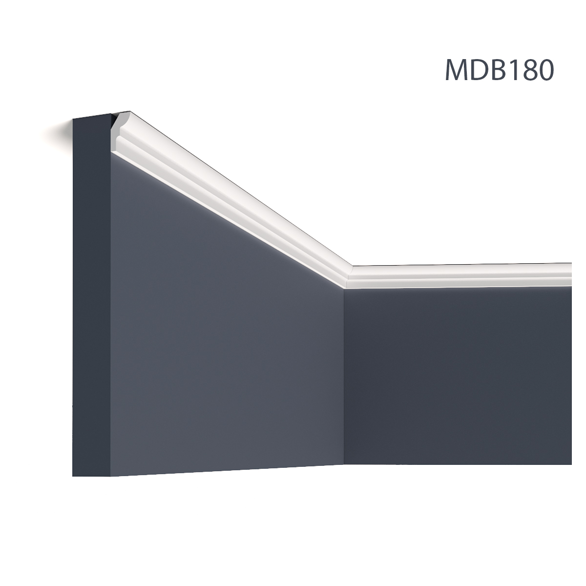Cornisa decorativa MDB180, 240 X 2.5 X 1.5 cm, Mardom Decor, Cornișe tavan 