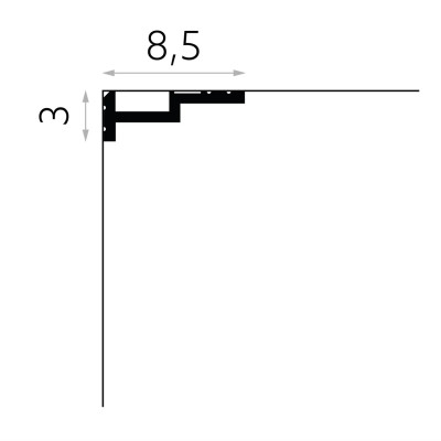 Cornisa decorativa pentru iluminat indirect cu LED
