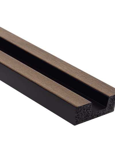 Profil stanga pentru Panoul riflat 3D Lamelli Stretto, Dark Oak, 270x3.6 cm, Mardom Decor