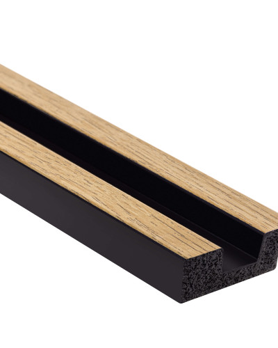 Profil stanga pentru Panoul riflat 3D Lamelli Stretto, Natural Oak, 270x3.6 cm, Mardom Decor