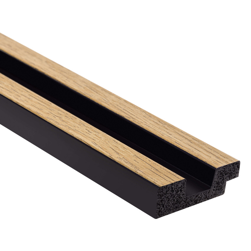 Profil stanga pentru Panoul riflat 3D Lamelli Stretto, Natural Oak, 270x3.6 cm, Mardom Decor