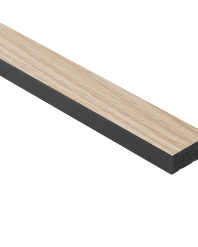 Profil stanga pentru Panoul riflat 3D Lamelli Medio, Light Oak, 270x2.8 cm, Mardom Decor
