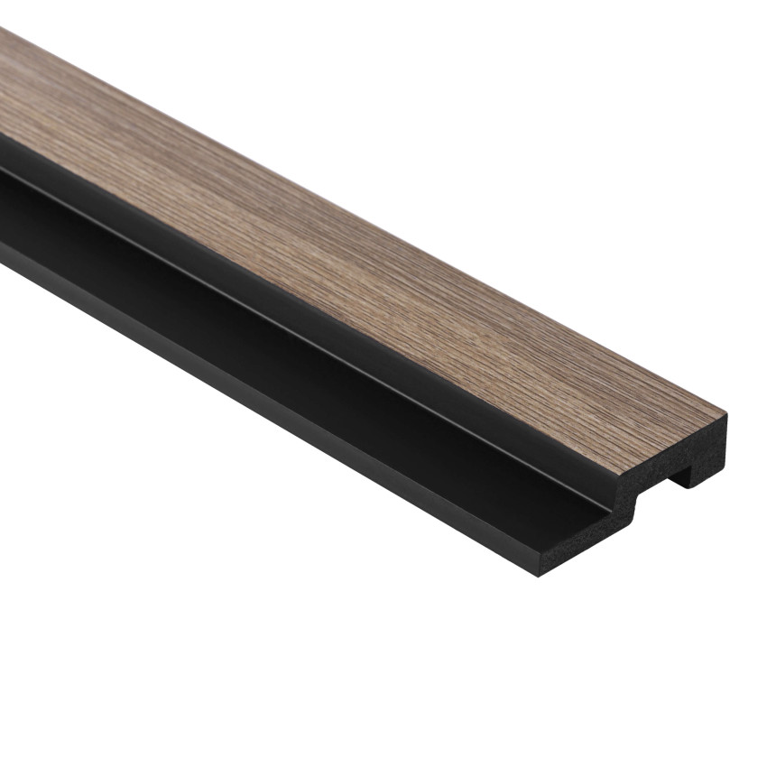 Profil dreapta pentru Panoul riflat 3D Lamelli Medio, Grey Oak, 270x3.9 cm, Mardom Decor
