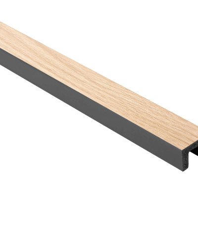 Profil stanga pentru Panoul riflat 3D Lamelli Largo, Light Oak, 270x3.1 cm, Mardom Decor