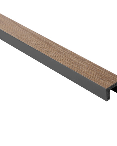 Profil stanga pentru Panoul riflat 3D Lamelli Largo, Grey Oak, 270x3.1 cm, Mardom Decor