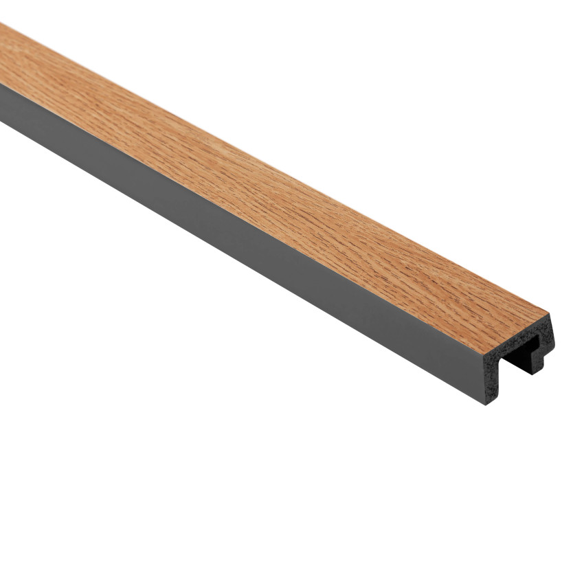Profil stanga pentru Panoul riflat 3D Lamelli Largo, Classic Oak, 270x3.1 cm, Mardom Decor