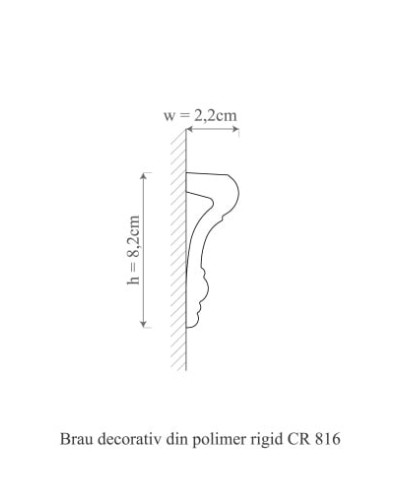 Brau decorativ din poliuretan alb montat pe perete