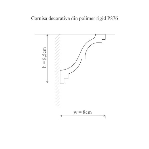 Cornișă decorativă din poliuretan montată la tavan