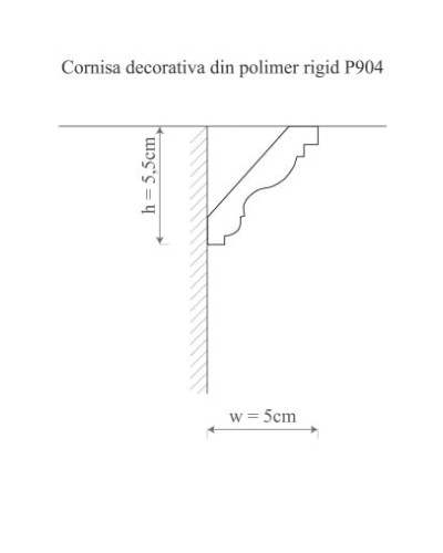 Cornișă decorativă din poliuretan, montată pe tavan