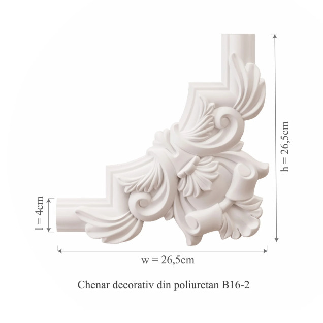 Chenar decorativ din poliuretan cu model floral