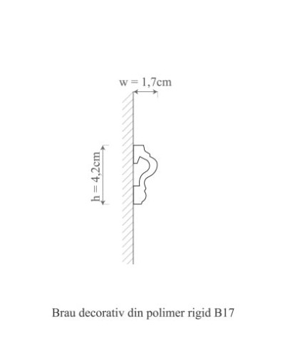 Brau decorativ din polimer rigid, montat pe perete