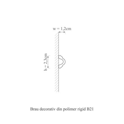 Brau decorativ din polimer rigid aplicat pe perete