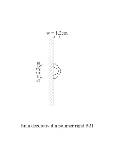 Brau decorativ din polimer rigid aplicat pe perete