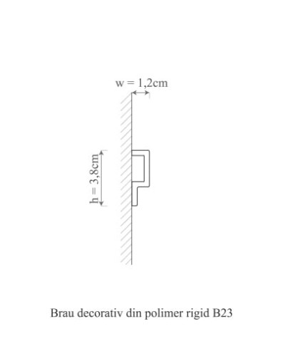 Brau decorativ din polimer rigid, alb, montat pe perete