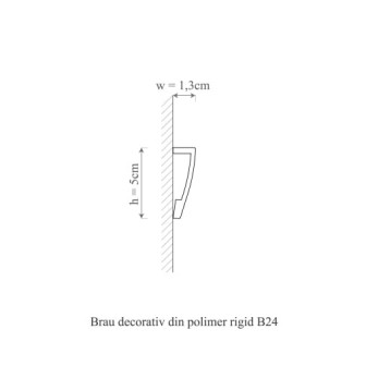 Brau decorativ din polimer rigid montat pe perete