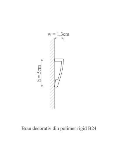 Brau decorativ din polimer rigid montat pe perete