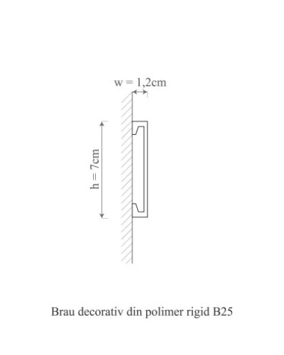 Brau decorativ din polimer rigid B25 aplicat pe perete