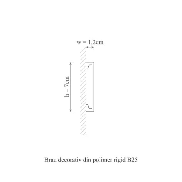 Brau decorativ din polimer rigid B25 aplicat pe perete