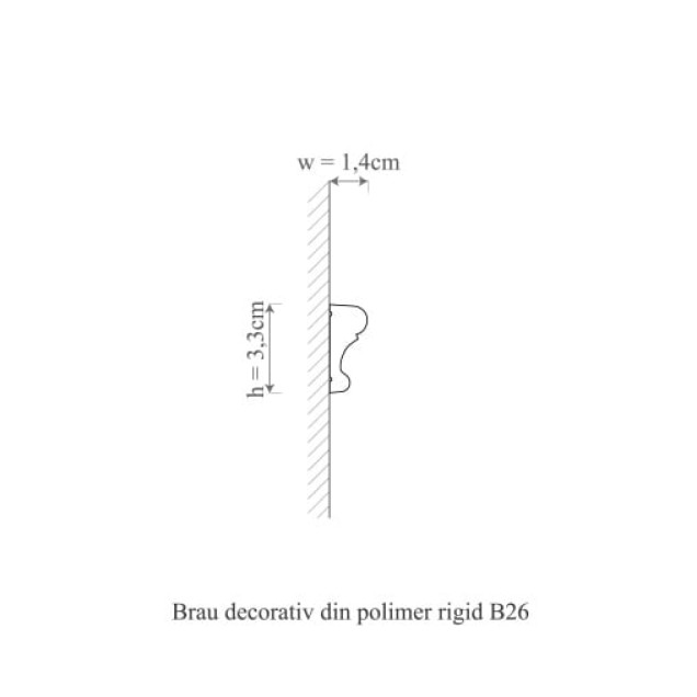 Brau decorativ din polimer rigid pentru perete