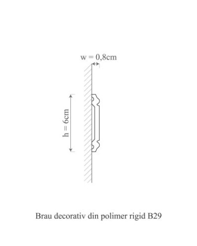 Brau decorativ din polimer rigid montat pe un perete