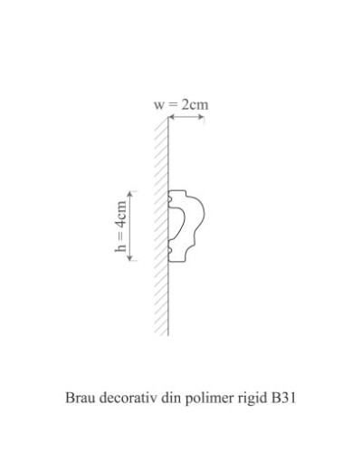Brau decorativ din polimer rigid montat pe perete