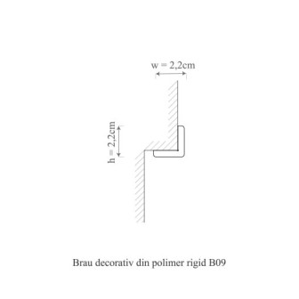 Profil decorativ de colt din polimer rigid B9