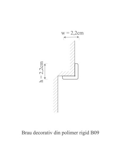 Profil decorativ de colt din polimer rigid B9