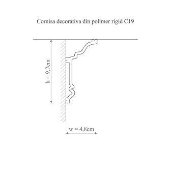 Cornișă decorativă din polimer rigid Cornișă decorativă din polimer rigid montată la intersecția dintre perete și tavan