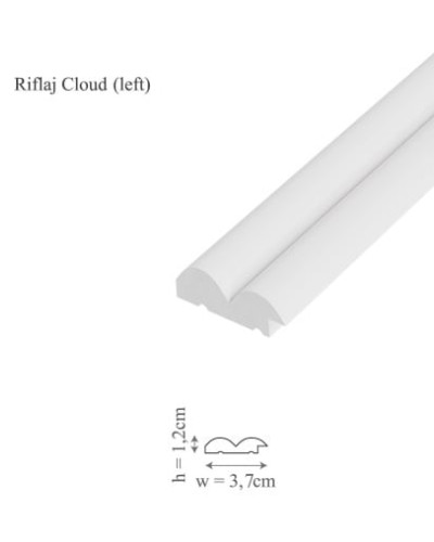 Profil stânga pentru panoul decorativ Cloud - 3.7x1.2x250 cm, Manavi