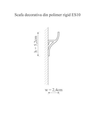 Scafa decorativa din polimer rigid ES10, Dimensiuni: 200 X 5.2 X 2.4 cm, Manavi