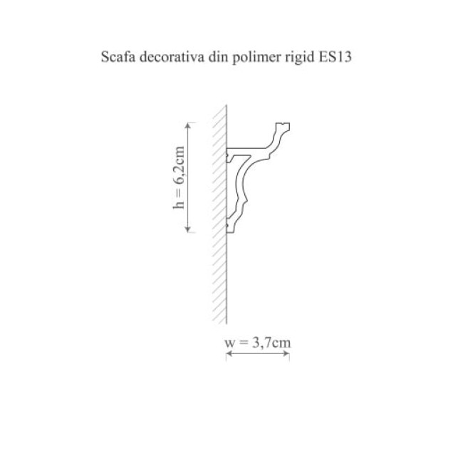 Scafa decorativa din polimer rigid pentru iluminat indirect LED