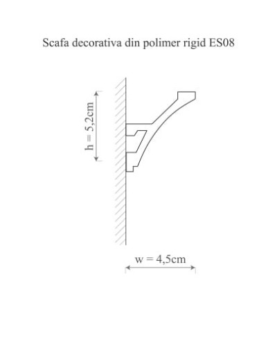 Scafă decorativă din polimer rigid pentru iluminat indirect LED