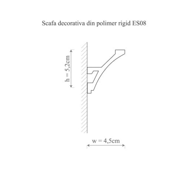 Scafă decorativă din polimer rigid pentru iluminat indirect LED