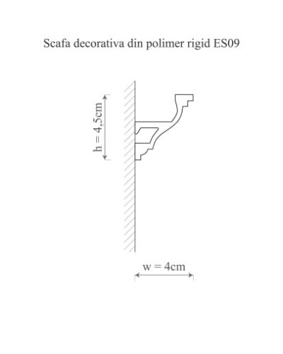 Scafa decorativa din polimer rigid pentru iluminat indirect cu LED