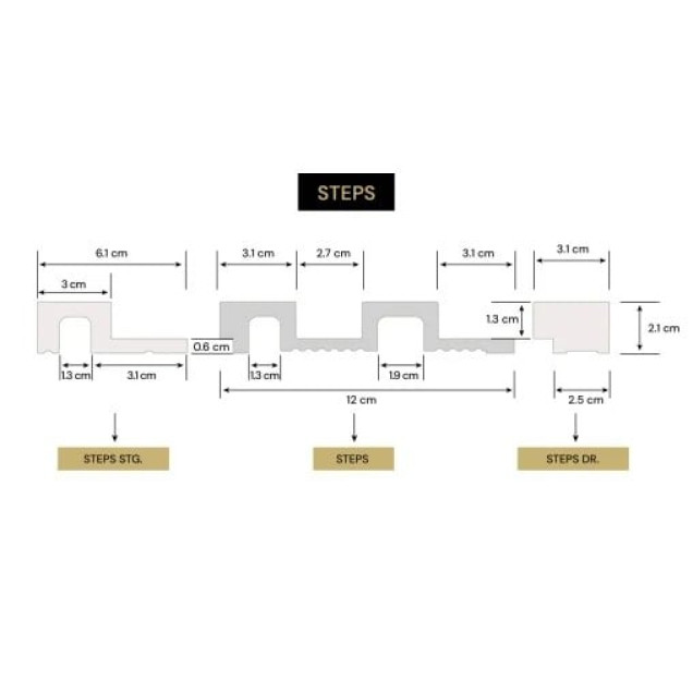 Panou decorativ 3D cu model riflaj steps