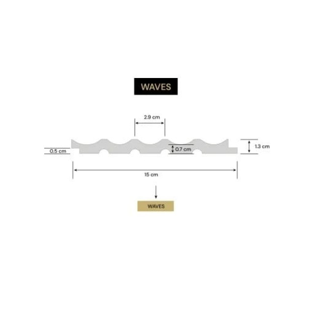 Panou decorativ 3D, model Riflaj Waves, într-o baie modernă