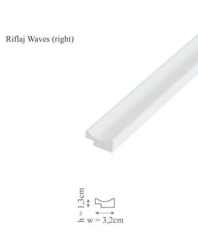Profil dreapta pentru panoul decorativ Waves - 3.2x1.3x250 cm, Manavi