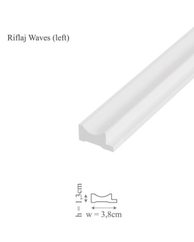 Profil stânga pentru panoul decorativ Waves - 3.8x1.3x250 cm, Manavi