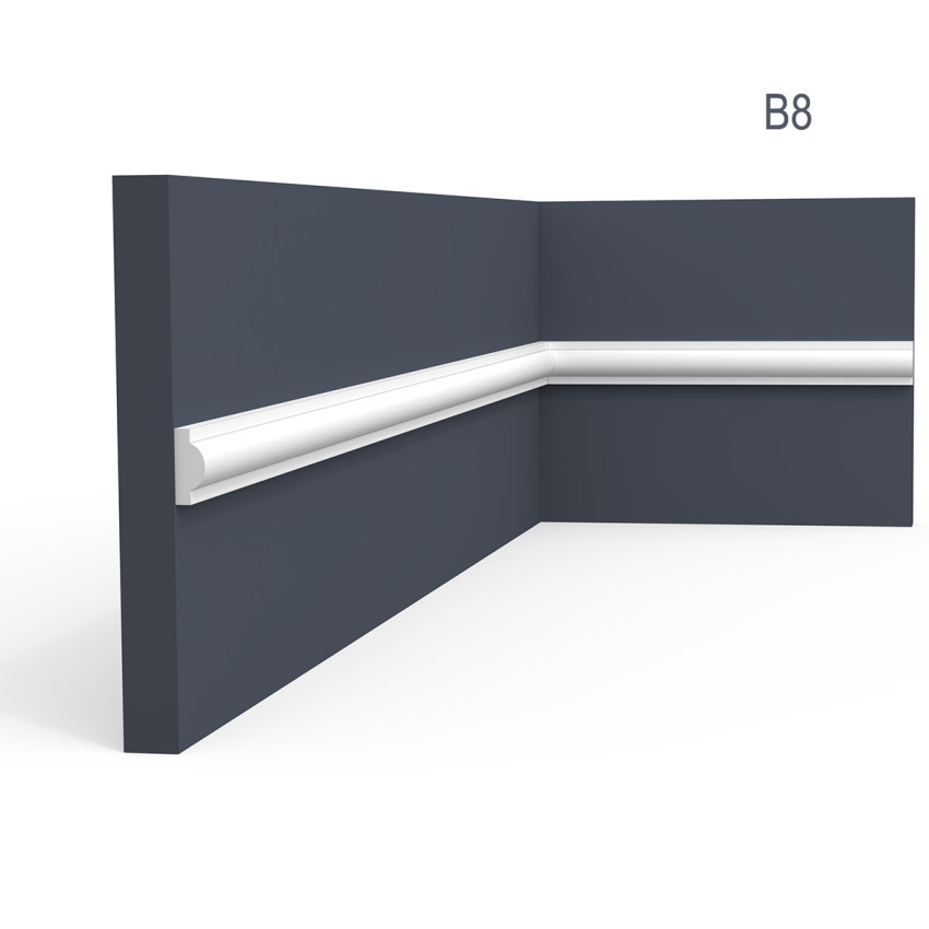 Brau decorativ alb montat pe perete gri
