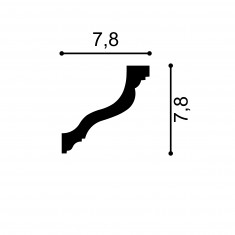 Cornisa decorativa din polimer rigid C10 - 7.8x7.8x200 cm, Manavi