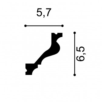 Cornișe tavan Manavi MNV-C13-6.5x5.7x200, material: polimer rigid