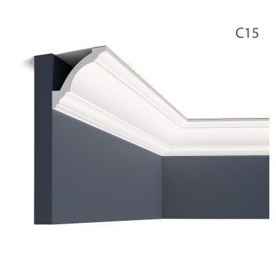 Cornișe tavan Manavi MNV-C15-8x8x200, material: polimer rigid