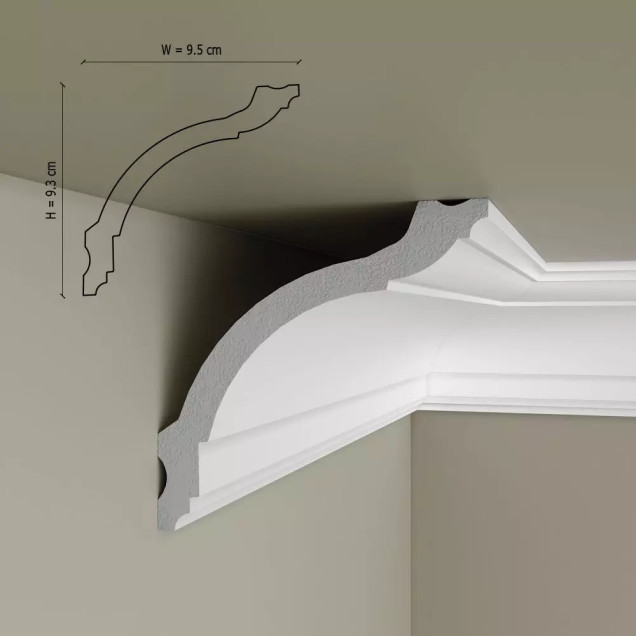 Cornișe tavan Manavi MNV-C17-9.3x9.5x200, material: polimer rigid