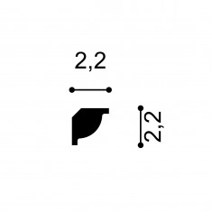 Cornisa decorativa din polimer rigid C2 - 2.2 x 2.2 x 200 cm, Manavi