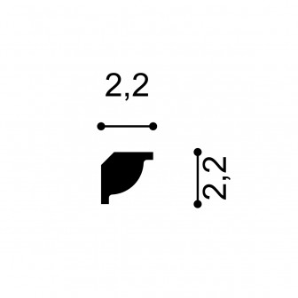 Cornișe tavan Manavi MNV-C2-2.2x2.2x200, material: polimer rigid